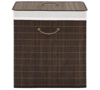 vidaXL Panier à linge rectangulaire en bambou Marron foncé