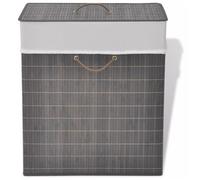 vidaXL Panier à linge rectangulaire Bambou Marron foncé
