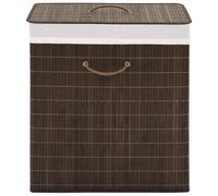 vidaXL Panier à linge rectangulaire Bambou Marron foncé
