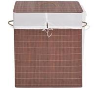 vidaXL Panier à linge rectangulaire Bambou Marron