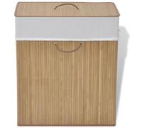 vidaXL Panier à linge rectangulaire en bambou naturel