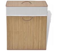 vidaXL Panier à linge rectangulaire Bambou Naturel Beige G