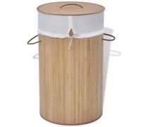 vidaXL Panier à linge rond Bambou naturel 242723