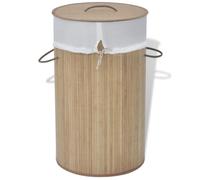 vidaXL Panier à linge rond Bambou naturel