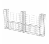 vidaXL Panier de gabion en forme de U Acier galvanisé 240x20x100 cm