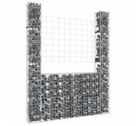 vidaXL Panier de Gabion en Forme de U avec 2 Poteaux Barrière de Jardin Clôture en Mur de Panier Décoration Extérieur Fer 151289