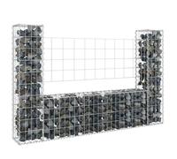 vidaXL Panier de Gabion en Forme de U avec 2 Poteaux Mur de Soutènement Barrière de Jardin Patio Projets de Jardinage 151275