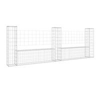 vidaXL Panier de gabion en U avec 3 poteaux – Fer 260x20x100 cm