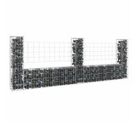 vidaXL Panier de Gabion en Forme de U avec 3 Poteaux Mur de Soutènement Barrière de Jardin Patio Projets de Jardinage 151276