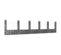 vidaXL Panier de Gabion en Forme de U avec 6 Poteaux Mur de Soutènement Barrière de Jardin Patio Projets de Jardinage 151286