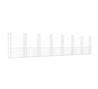 vidaXL Panier de Gabion en Forme de U avec 8 Poteaux Barrière de Jardin Clôture en Mur de Panier Décoration Extérieur Fer 860x20x200 cm