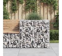 vidaXL Panier de gabions argenté 70x70x65 cm Fer galvanisé, Cage en Gabion, Pierre de Gabion, jardinière de Gabion, Gabion, clôture en Gabion