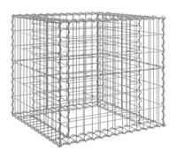vidaXL Panier de gabions argenté 70x70x65 cm Fer galvanisé, Cage en Gabion, Pierre de Gabion, jardinière de Gabion, Gabion, clôture en Gabion