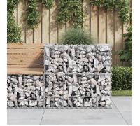 vidaXL Panier de gabions argenté 70x70x65 cm fer galvanisé, cage en gabion, pierre de gabion, jardinière de gabion, gabion, 364850