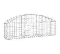 vidaXL Panier de gabions arqué 150x30x40/60 cm Fer galvanisé