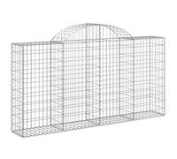 vidaXL Panier de gabions arqué 200x30x100/120 cm Fer galvanisé