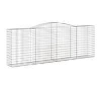 vidaXL Panier de Gabions Arqué Cage à Gabion Mur de Gabion Panier à Pierre Gabion pour Pierre Jardin Patio Extérieur 400x50x140/160 cm Fer Galvanisé