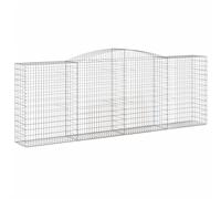 vidaXL Panier de Gabions Arqué Cage à Gabion Mur de Gabion Panier à Pierre Gabion pour Pierre Jardin Patio Extérieur 400x50x140/160 cm Fer Galvanisé