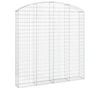 vidaXL Panier de Gabions Arqué Cage à Gabion Mur de Gabion Panier à Pierre Gabion pour Pierre Jardin Patio Extérieur 200x30x200/220 cm Fer Galvanisé