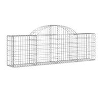 vidaXL Panier de Gabions Arqué Cage à Gabion Mur de Gabion Panier à Pierre Gabion pour Pierre Jardin Patio Extérieur 200x30x60/80 cm Fer Galvanisé