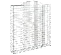 vidaXL Panier de Gabions Arqué Cage à Gabion Mur de Gabion Panier à Pierre Gabion pour Pierre Jardin Patio Extérieur 200x30x200/220 cm Fer Galvanisé