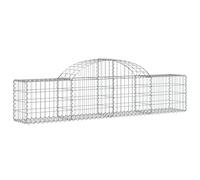 vidaXL Panier de Gabions Arqué Cage à Gabion Mur de Gabion Panier à Pierre Gabion pour Pierre Jardin Patio Extérieur 200x30x40/60 cm Fer Galvanisé