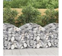 vidaXL Panier de Gabions Arqué Cage à Gabion Mur de Gabion Panier à Pierre Gabion pour Pierre Jardin Patio Extérieur 100x30x80/100 cm Fer Galvanisé