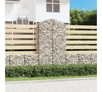vidaXL Panier de gabions arqué – Cage à gabion pour jardin, fer galvanisé 100×50×180/200 cm