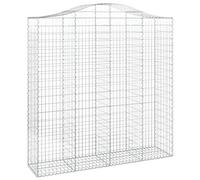 vidaXL Panier de Gabions Arqué Cage à Gabion Mur de Gabion Panier à Pierre Gabion pour Pierre Jardin Patio Extérieur 200x50x200/220 cm Fer Galvanisé