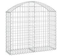 vidaXL Panier de Gabions Arqué Cage à Gabion Mur de Gabion Panier à Pierre Gabion pour Pierre Jardin Patio Extérieur 100x30x80/100 cm Fer Galvanisé