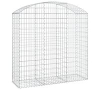 vidaXL Panier de Gabions Arqué Cage à Gabion Mur de Gabion Panier à Pierre Gabion pour Pierre Jardin Patio Extérieur 150x50x140/160 cm Fer Galvanisé