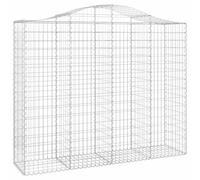 vidaXL Panier de Gabions Arqué Cage à Gabion Mur de Gabion Panier à Pierre Gabion pour Pierre Jardin Patio Extérieur 200x50x160/180 cm Fer Galvanisé