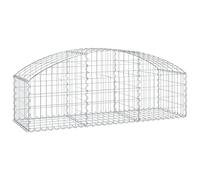vidaXL Panier de Gabions Arqué Cage à Gabion Mur de Gabion Panier à Pierre Gabion pour Pierre Jardin Patio Extérieur 150x50x40/60 cm Fer Galvanisé