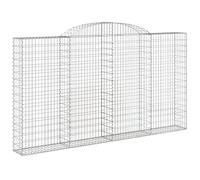 vidaXL Panier de Gabions Arqué, Cage à Gabion, Mur de Gabion, Panier à Pierre, Gabion pour Pierre Patio Extérieur, 300x30x160/180 cm Fer Galvanisé