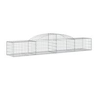 vidaXL Panier de Gabions Arqué, Cage à Gabion, Mur de Gabion, Panier à Pierre, Gabion pour Pierre Patio Extérieur, 300x50x40/60 cm Fer Galvanisé