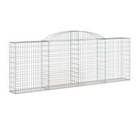 vidaXL Panier de Gabions Arqué, Cage à Gabion, Mur de Gabion, Panier à Pierre, Gabion pour Pierre Patio Extérieur, 300x30x100/120 cm Fer Galvanisé