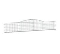 vidaXL Panier de Gabions Arqué, Mur de Soutènement Insonorisant, Cage de Gabion, Gabion pour Pierre, Décoration de Jardin Patio Terrasse, Argenté Fer Galvanisé