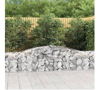 vidaXL Panier de gabion arqué – Mur de soutènement insonorisant, fer galvanisé argenté