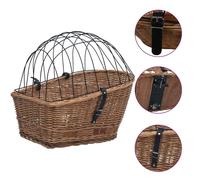 vidaXL Panier de porte-bagages de vélo avec couvercle 55×31×36 cm Saule naturel