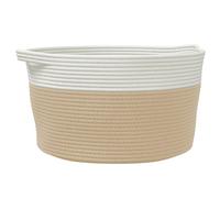 vidaXL Panier de rangement Beige et blanc Ø40x25 cm Coton