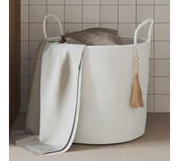 Vidaxl Panier De Rangement Blanc Ø40x35 Cm Coton Blanc