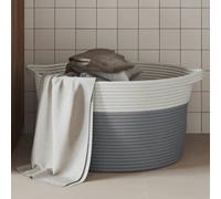 Vidaxl Panier De Rangement Gris Et Blanc Ø40x25 Cm Coton Multicolore