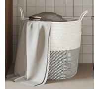 Vidaxl Panier De Rangement Gris Et Blanc Ø43x38 Cm Coton Multicolore