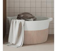 Vidaxl Panier De Rangement Marron Et Blanc Ø40x25 Cm Coton Multicolore