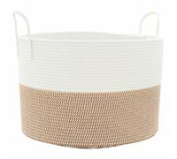 vidaXL Panier de rangement marron et blanc Ø51x33 cm coton