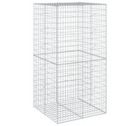 vidaXL Panier gabion avec couvercle 100x100x200 cm fer galvanisé Beige G