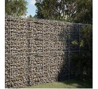 vidaXL Panier gabion avec couvercle 100x100x200 cm fer galvanisé Beige G