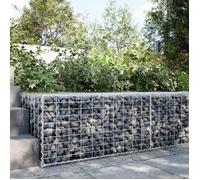 vidaXL Panier gabion avec couvercle 100x100x50 cm fer galvanisé