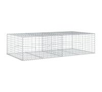 vidaXL Panier gabion avec couvercle 200 x 100 x 50 cm fer galvanisé