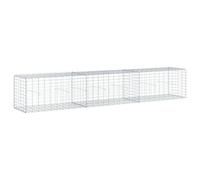 vidaXL Panier gabion avec couvercle 300x50x50 cm fer galvanisé, mur en gabion, mur de soutènement en gabion, clôture en gabion, gabion, cage gabion